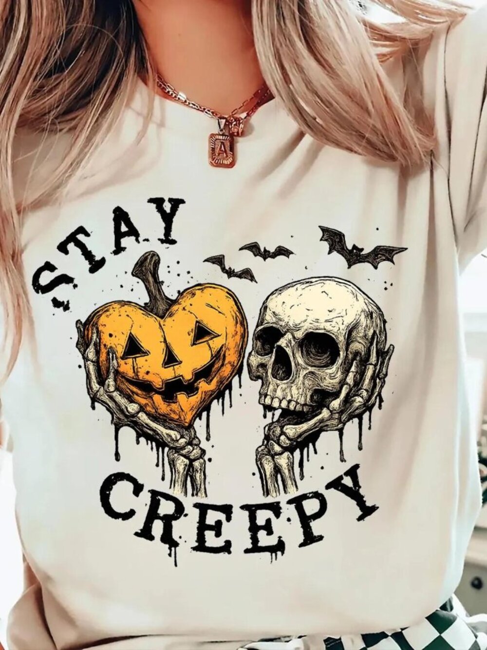 Creepy Shirt, Women'_S Halloween Sweatshirt, Cute Skeleton Hands Tee
